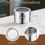 Magnetic Stainless Steel Spice Jars Set (12 pcs) - Image 4
